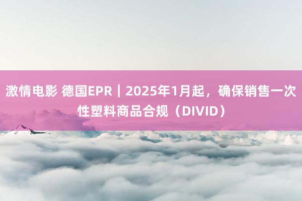 激情电影 德国EPR｜2025年1月起，确保销售一次性塑料商品合规（DIVID）