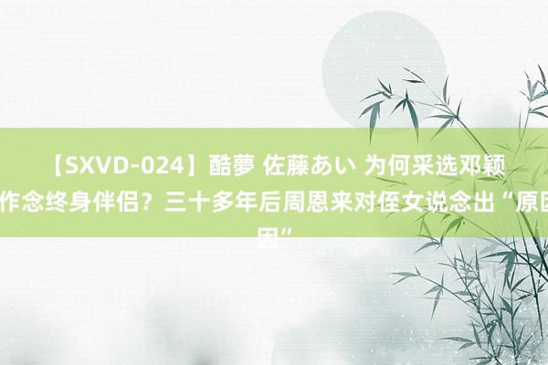 【SXVD-024】酷夢 佐藤あい 为何采选邓颖超作念终身伴侣？三十多年后周恩来对侄女说念出“原因”