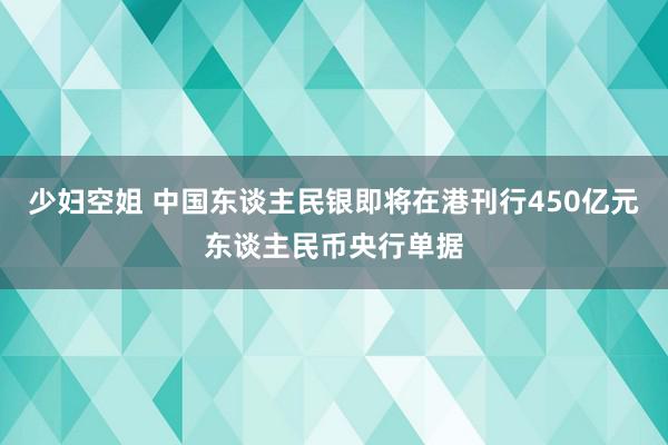 少妇空姐 中国东谈主民银即将在港刊行450亿元东谈主民币央行单据