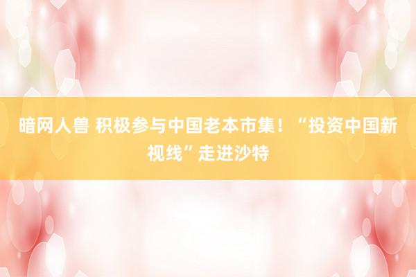 暗网人兽 积极参与中国老本市集！“投资中国新视线”走进沙特